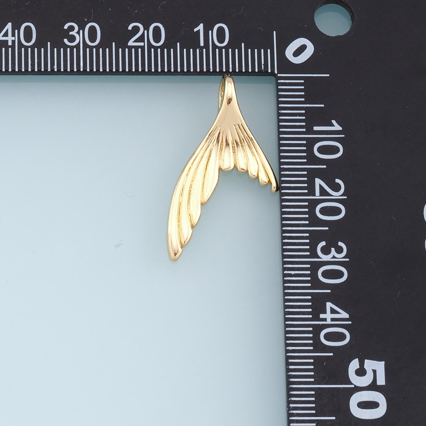 Gold Mermaid Tail Charms,18K Gold Mermaid Pendant,Fish Tail Charm Bracelet Necklace for DIY Jewelry Making Supply