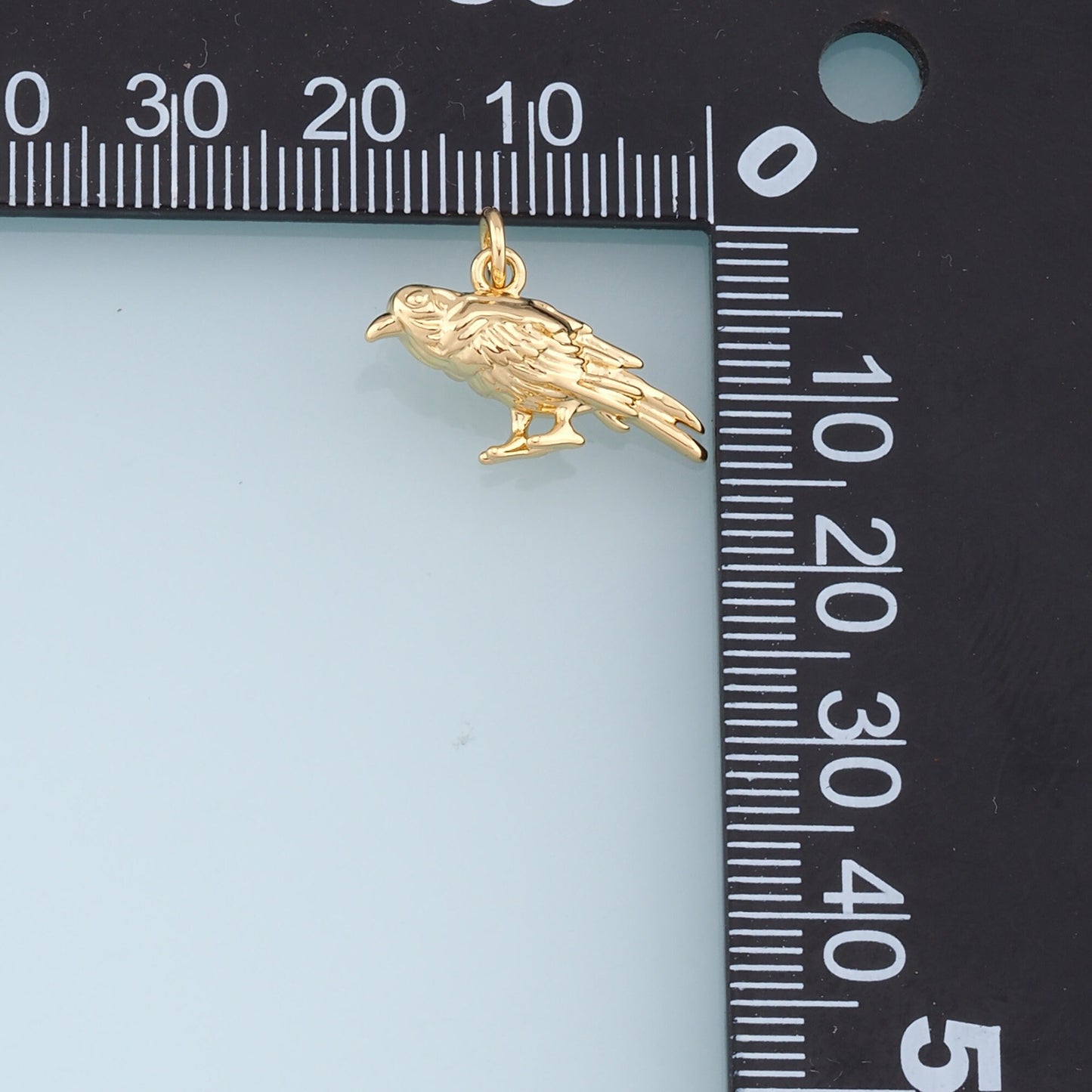 Gold Crow Charms,18K Gold Crow Pendant,Crow Charm Bracelet Necklace for DIY Jewelry Making Supply