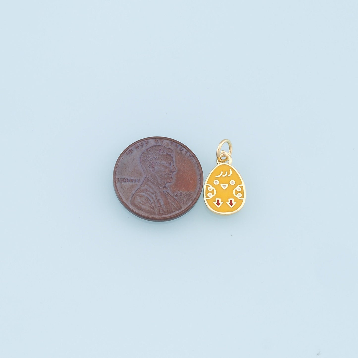 Gold Easter Egg Charms,18K Gold Filled Enamle Egg Pendant,Yellow Easter Egg Charm Bracelet Necklace for DIY Jewelry Making Supply