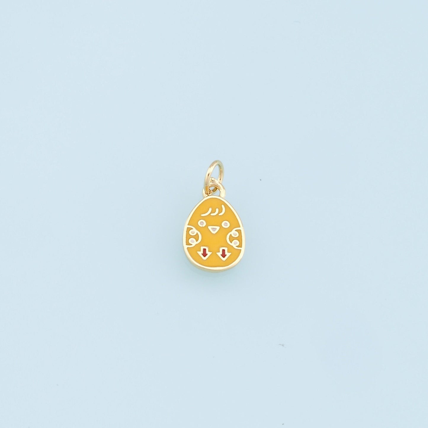 Gold Easter Egg Charms,18K Gold Filled Enamle Egg Pendant,Yellow Easter Egg Charm Bracelet Necklace for DIY Jewelry Making Supply