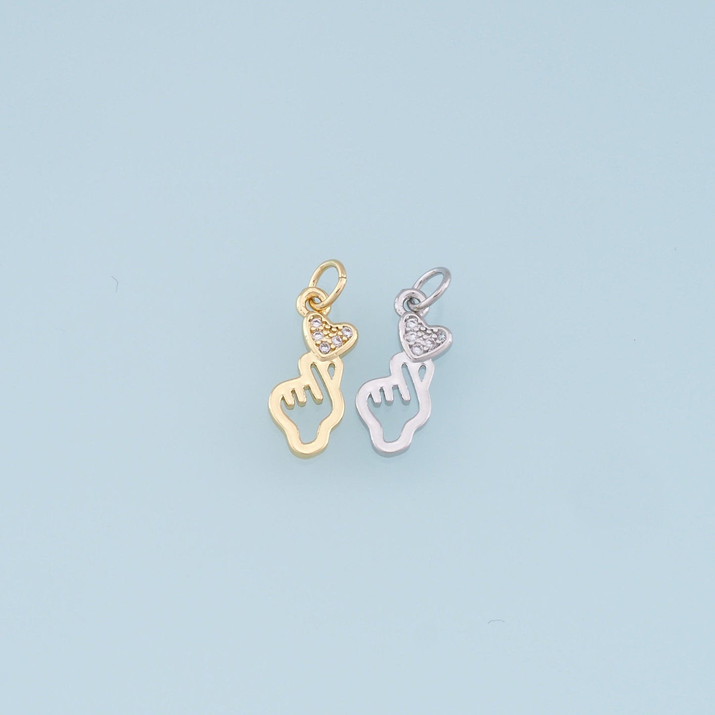 Gold Love Charms,18K Gold Filled Heart Pendant,Love Charm Bracelet Necklace for DIY Jewelry Making Supply