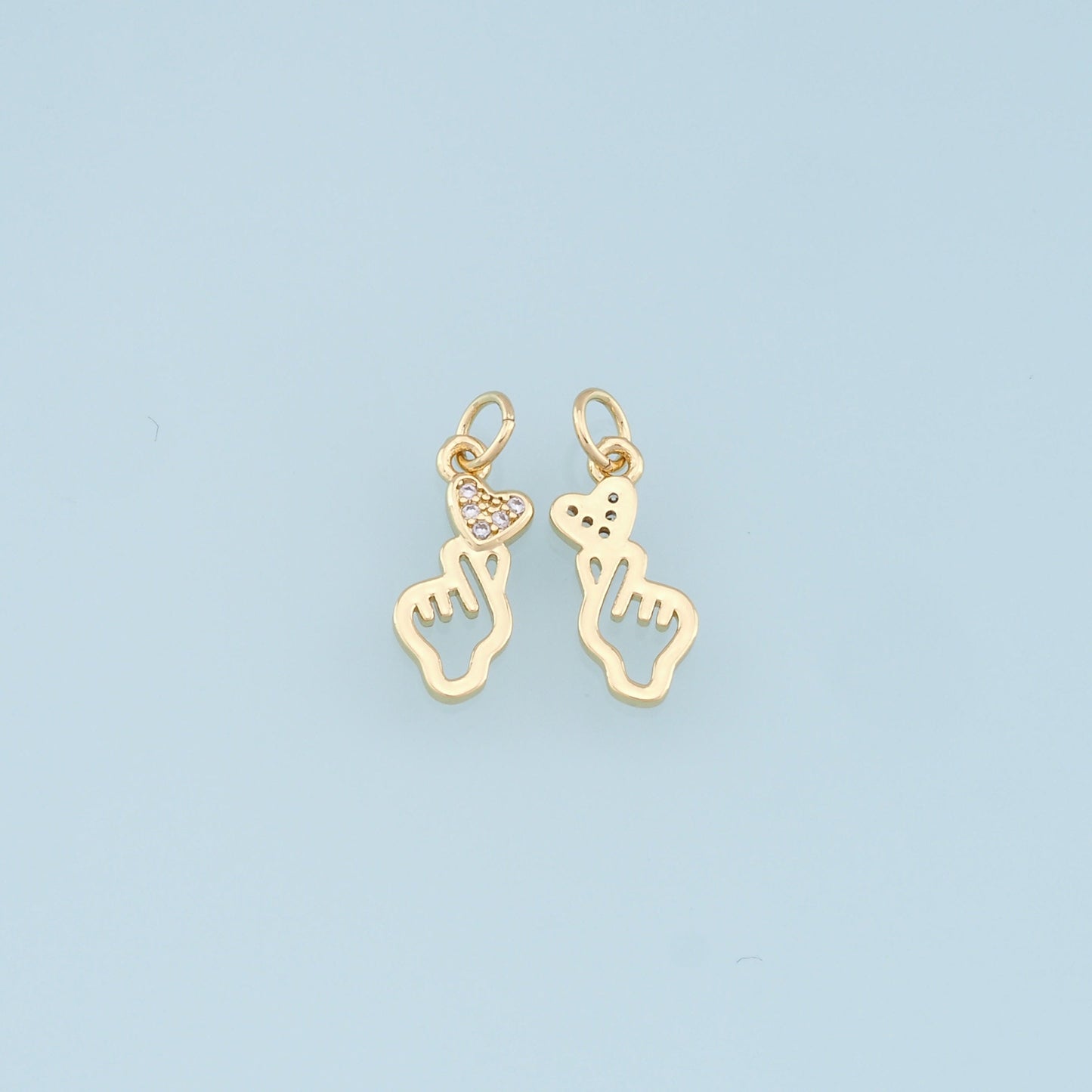 Gold Love Charms,18K Gold Filled Heart Pendant,Love Charm Bracelet Necklace for DIY Jewelry Making Supply