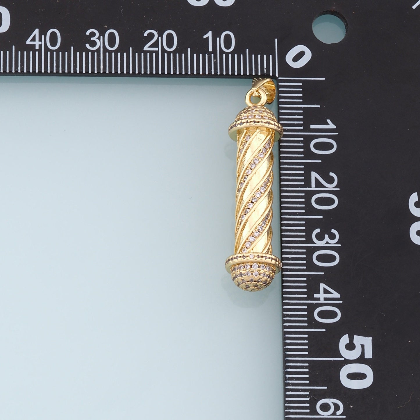 Gold Barber Charms,18K Gold Filled Barber Pendant,CZ Micro Pave Barber Charm Bracelet Necklace for DIY Jewelry Making Supply