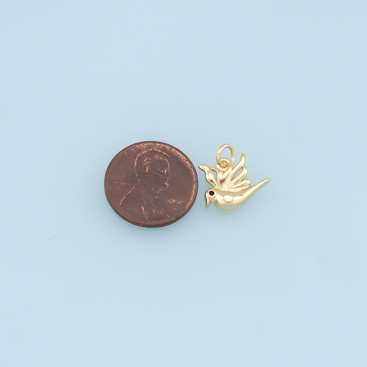 Gold Bird Charms,18K Gold Filled Bird Pendant,Bird Charm Bracelet Necklace for DIY Jewelry Making Supply