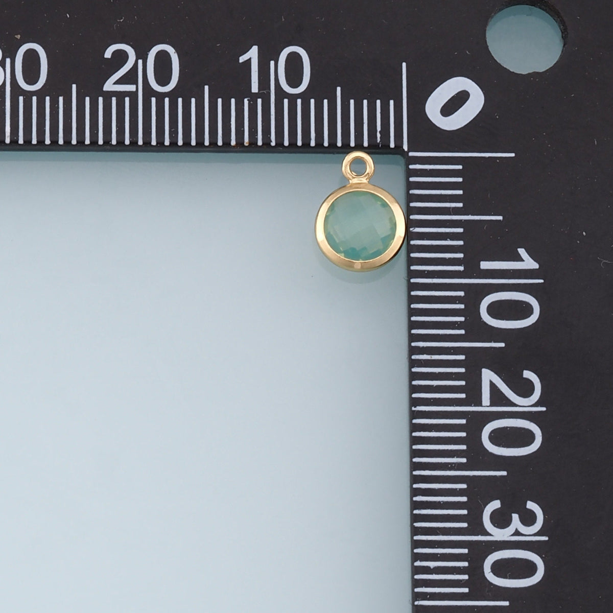 18K Gold Filled Crystal Round Charm Pendant for Jewelry Making
