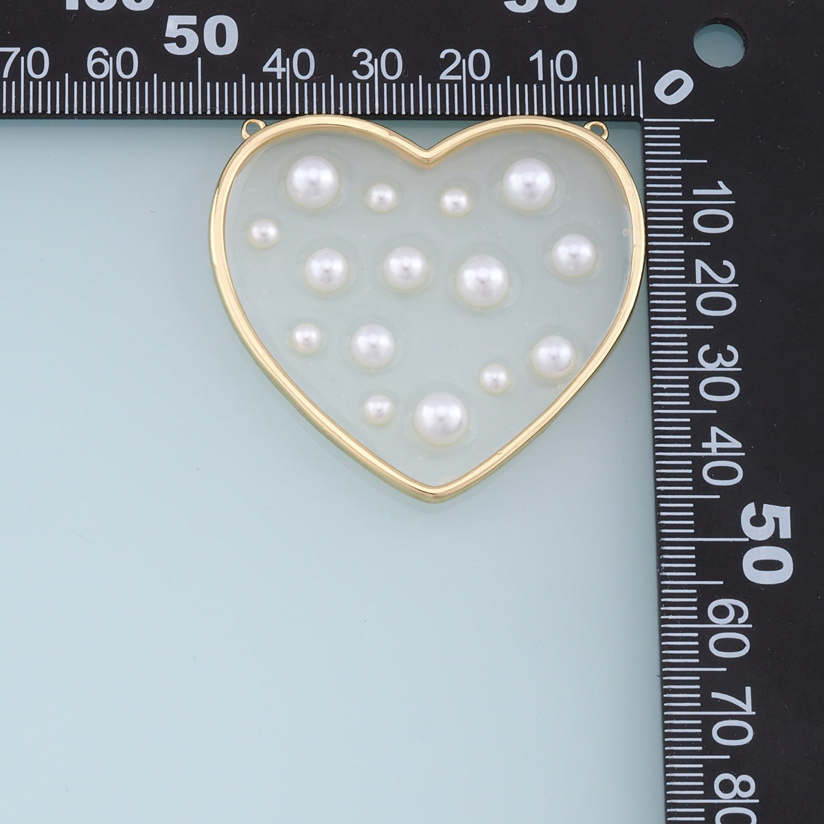 Gold Heart Pearl Connector Charms,18K Gold Filled Clear Enamel Heart Pendant,Heart Charm Bracelet Necklace for DIY Jewelry Ma