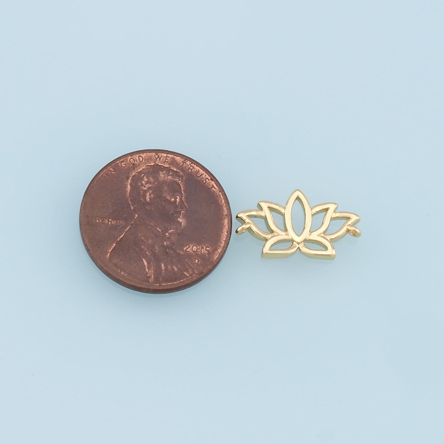 Gold Lotus Connector Charms,18K Gold Filled lotus Pendant,Silver lotus Charm Bracelet Necklace for DIY Jewelry Making Supply