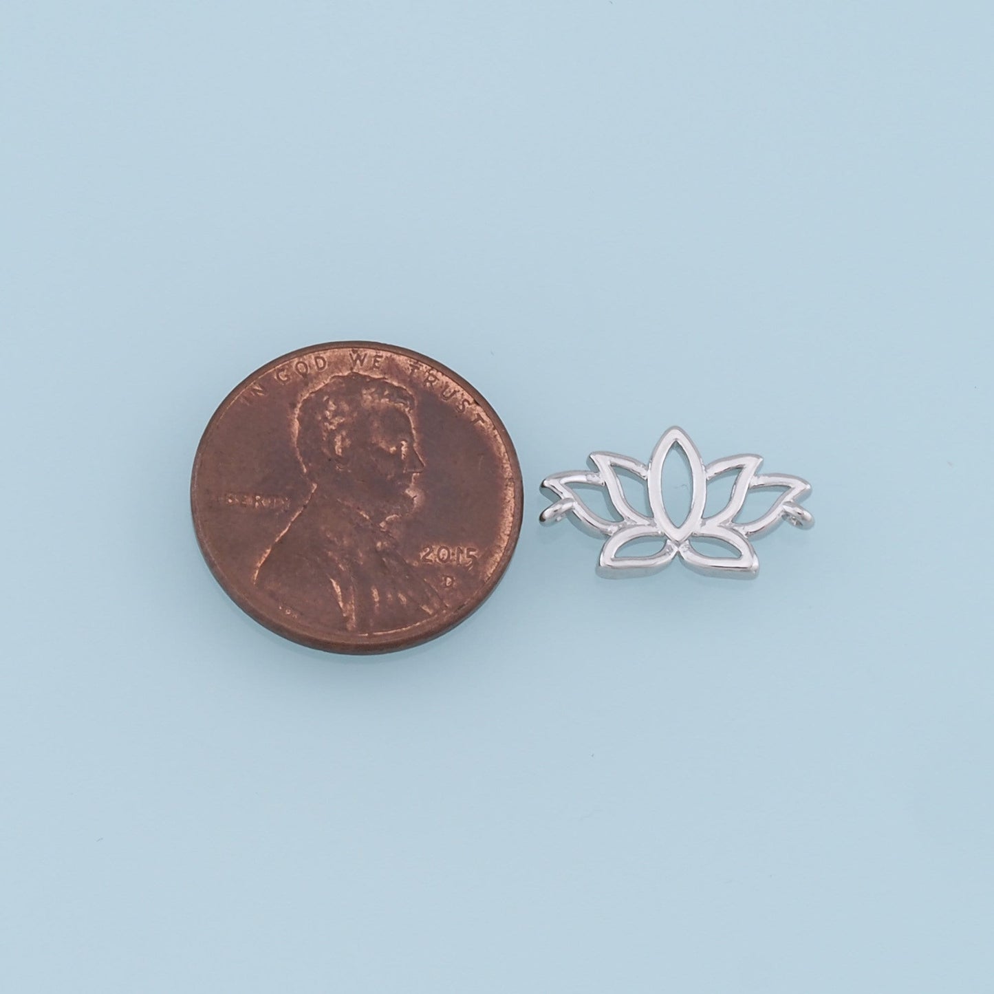 Gold Lotus Connector Charms,18K Gold Filled lotus Pendant,Silver lotus Charm Bracelet Necklace for DIY Jewelry Making Supply