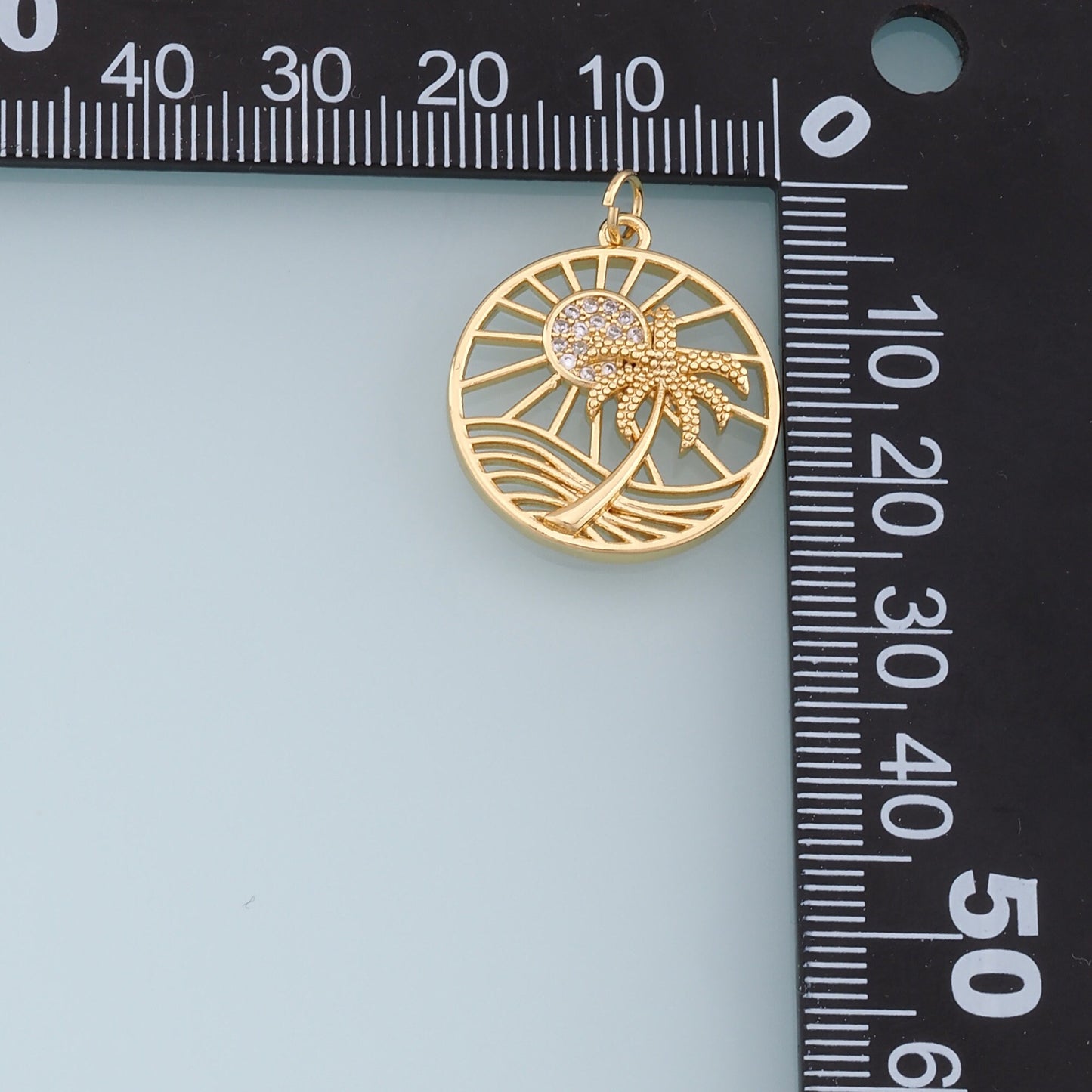 Gold Palm Tree Charms,18K Gold Filled Palm tree Pendant,Summer coconut tree Charm Bracelet Necklace for DIY Jewelry Making Supply