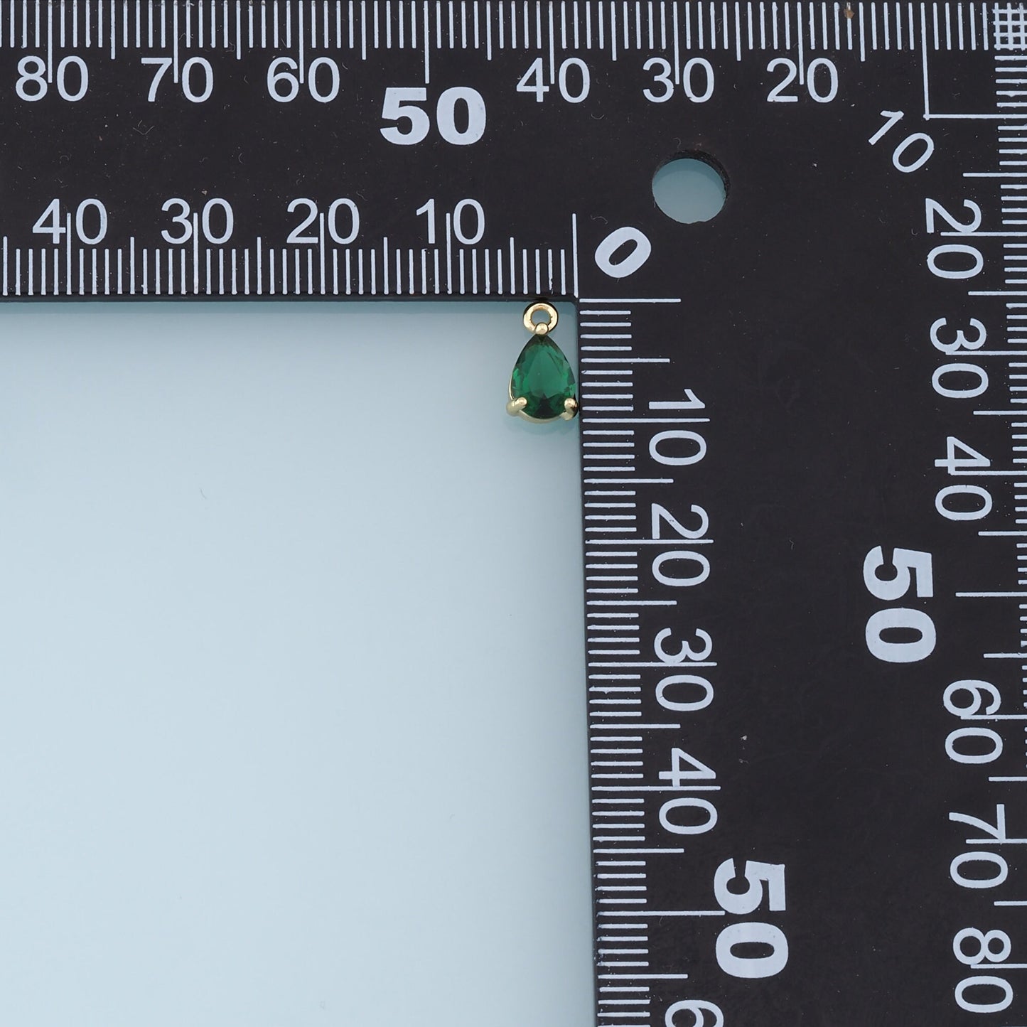 Gold Teardrop Crystal Charm,18K Gold Filled Crystal Pendant Bracelet Necklace for DIY Jewelry Making Supply 6mm