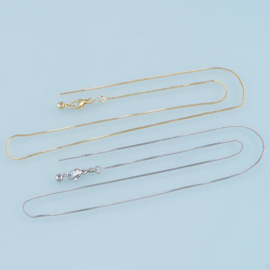 Gold Box Chain,18K Gold Filled Box  for Necklace Bracelet DIY Jewelry Making Supply