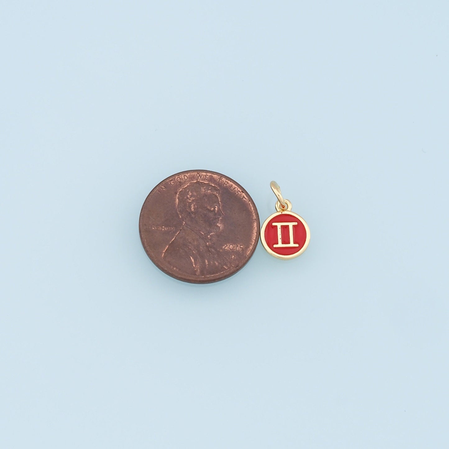 18K Gold Filled Enamel Zodiac Constellation Charms,Zodiac Symbol,Red Horoscope Charm,Gold Astrological Zodiac Sign Minimalist Jewelry