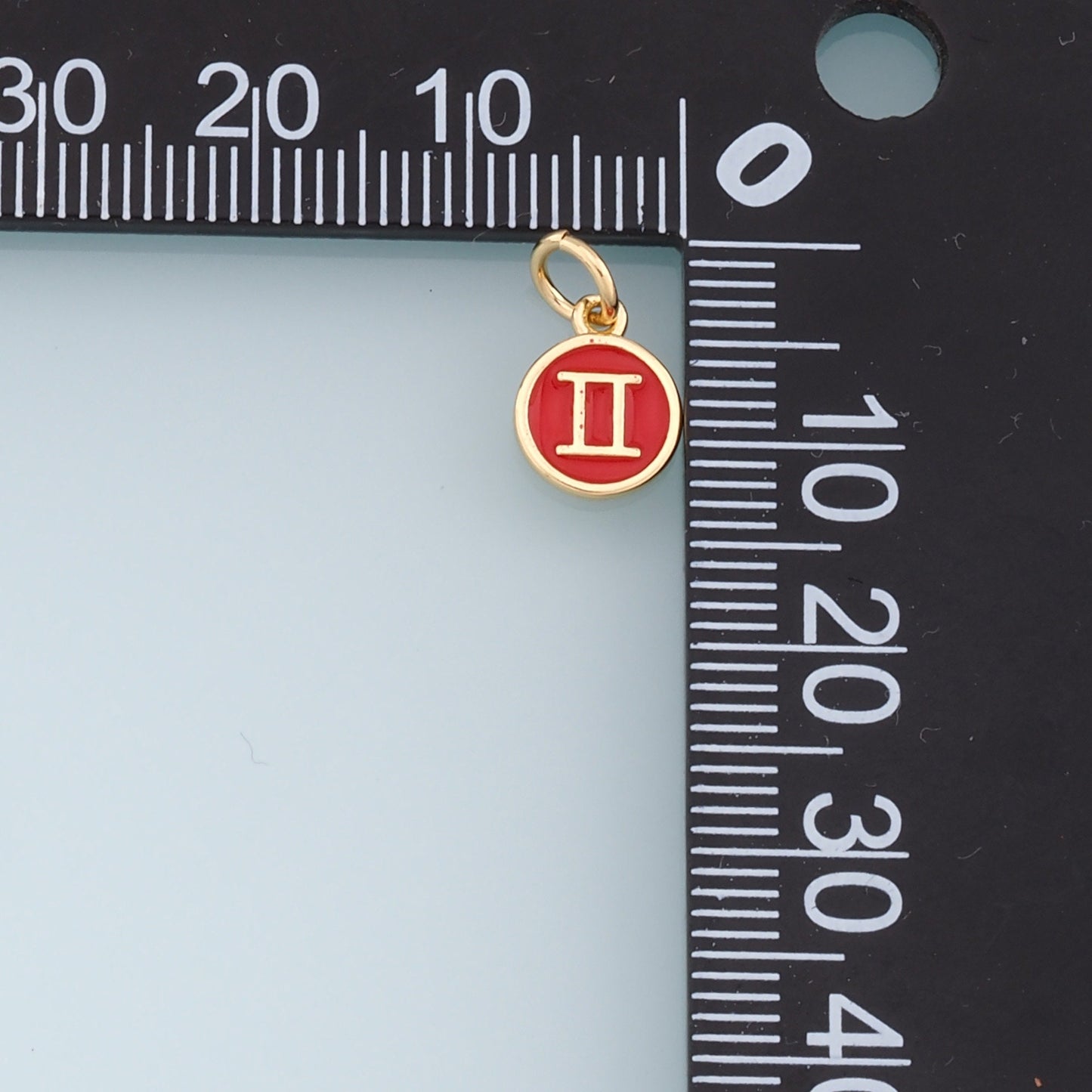18K Gold Filled Enamel Zodiac Constellation Charms,Zodiac Symbol,Red Horoscope Charm,Gold Astrological Zodiac Sign Minimalist Jewelry