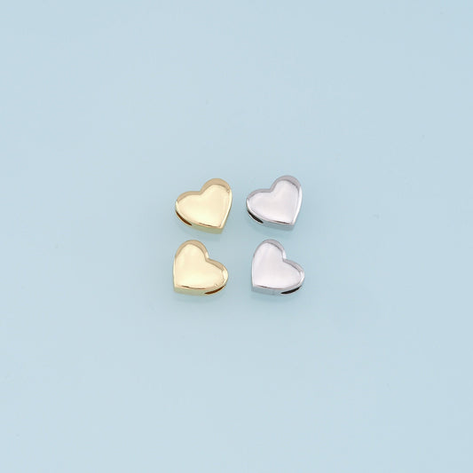 Gold Heart Beads Charms,18K Gold Filled Heart Bracelet Necklace for DIY Jewelry Making Supply