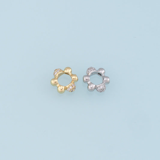 Gold Flower Spacer Beads Charms,18K Gold Filled Flower Bracelet Necklace for DIY Jewelry Making Supply