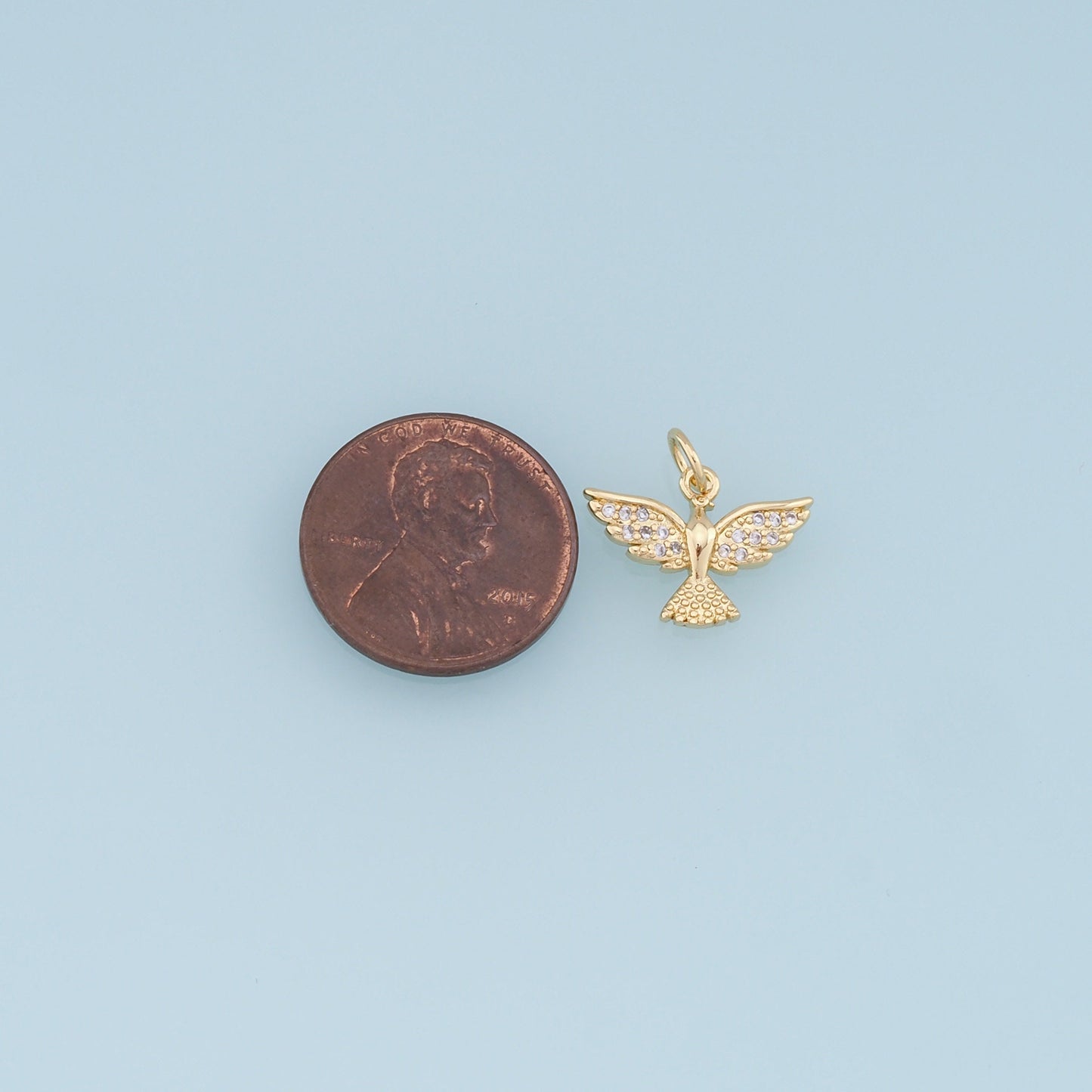 Gold Phoenix Charms,18K Gold Filled Phoenix Pendant,CZ Micro Pave Phoenix Charm Bracelet Necklace for DIY Jewelry Making Supply