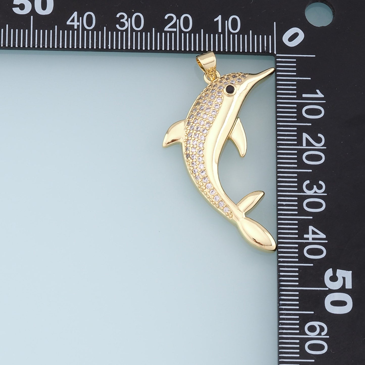 Gold Dolphin Charms,18K Gold Filled Dolphin Pendant,CZ Micro Pave Dolphin Charm Bracelet Necklace for DIY Jewelry Making Supply