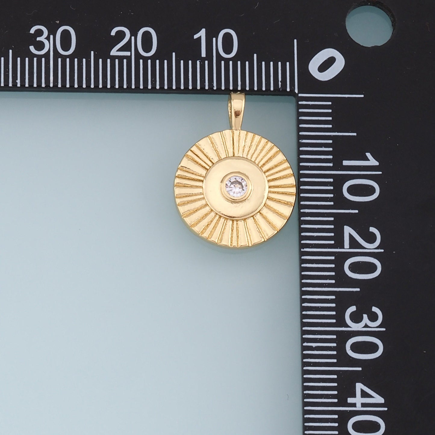 Gold Sun Charms,18K Gold Filled Round Pendant,Round Charm Bracelet Necklace for DIY Jewelry Making Supply