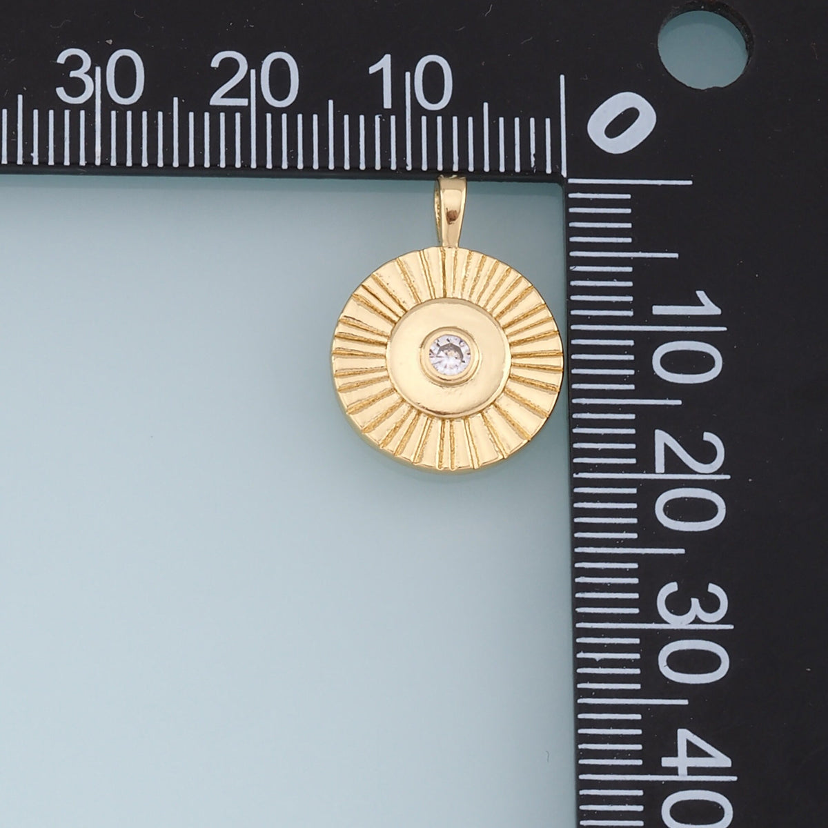 Gold Sun Charms,18K Gold Filled Round Pendant,Round Charm Bracelet Necklace for DIY Jewelry Making Supply