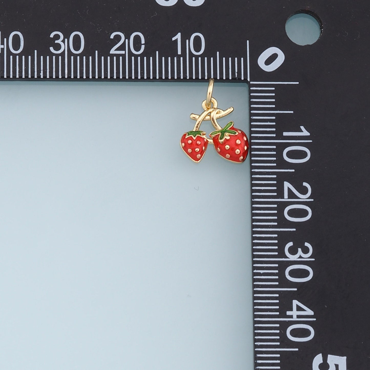 Gold Cherry Charms,18K Gold Filled Cherry Pendant,Fruit Charm Bracelet Necklace for DIY Jewelry Making Supply