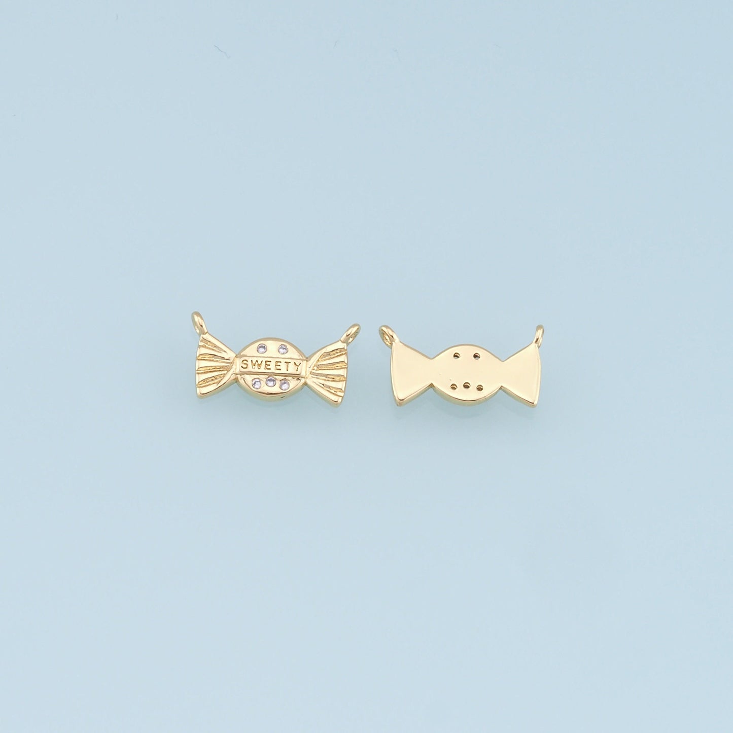 Gold Tiny Candy Charms,18K Gold Filled Candy Pendant,Candy Charm Bracelet Necklace for DIY Jewelry Making Supply