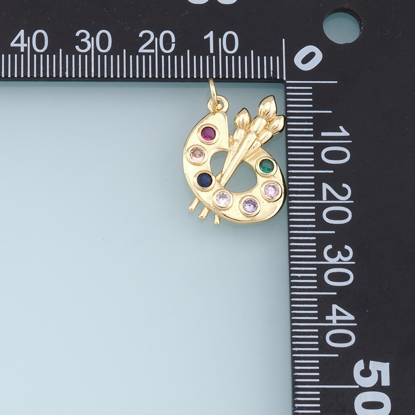 Gold Palette Charms,18K Gold Filled Palette Pendant,Paint Palette Charm Bracelet Necklace for DIY Jewelry Making Supply