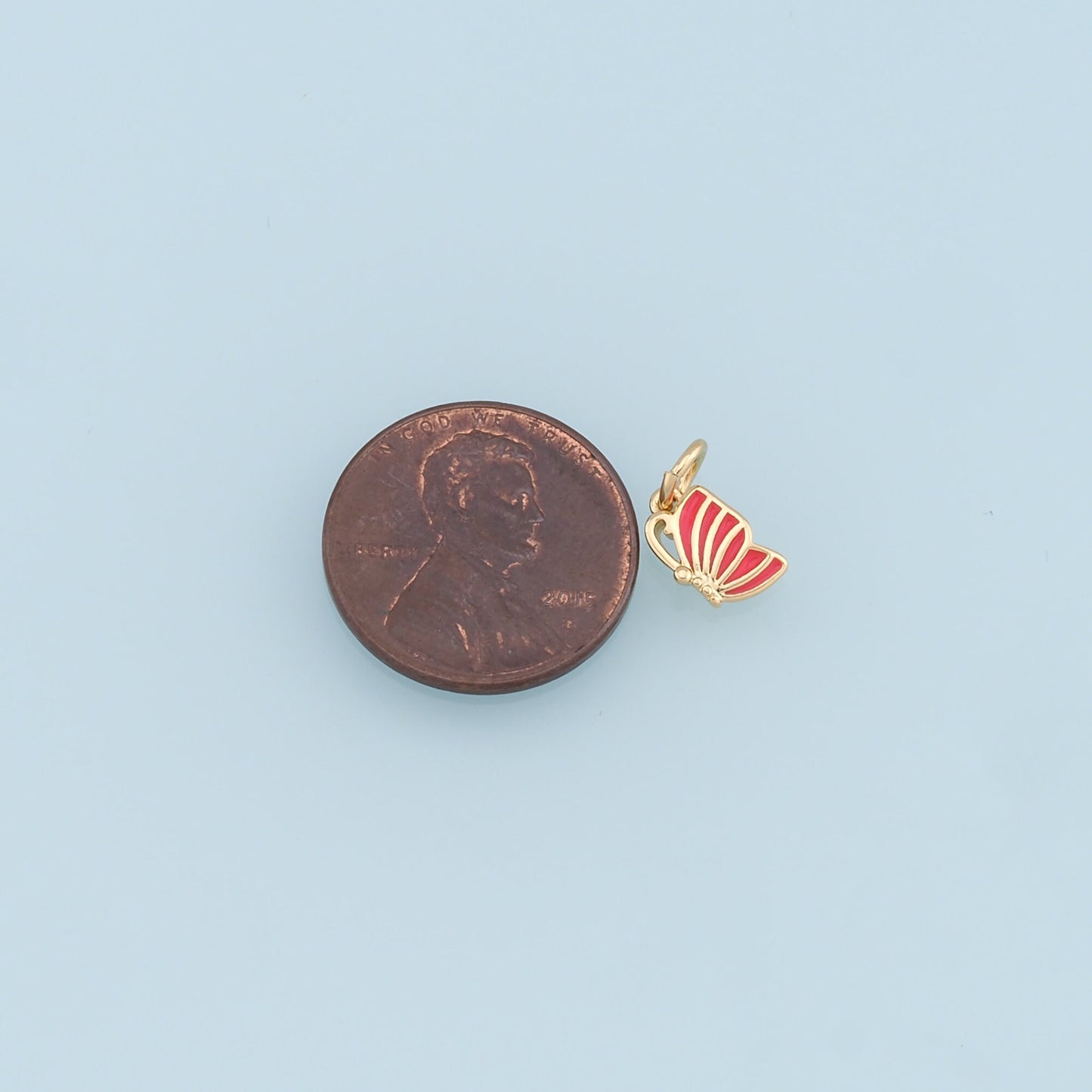Gold Tiny Cup Charms,18K Gold Filled Enamel Cup Pendant,Cup Charm Bracelet Necklace for DIY Jewelry Making Supply
