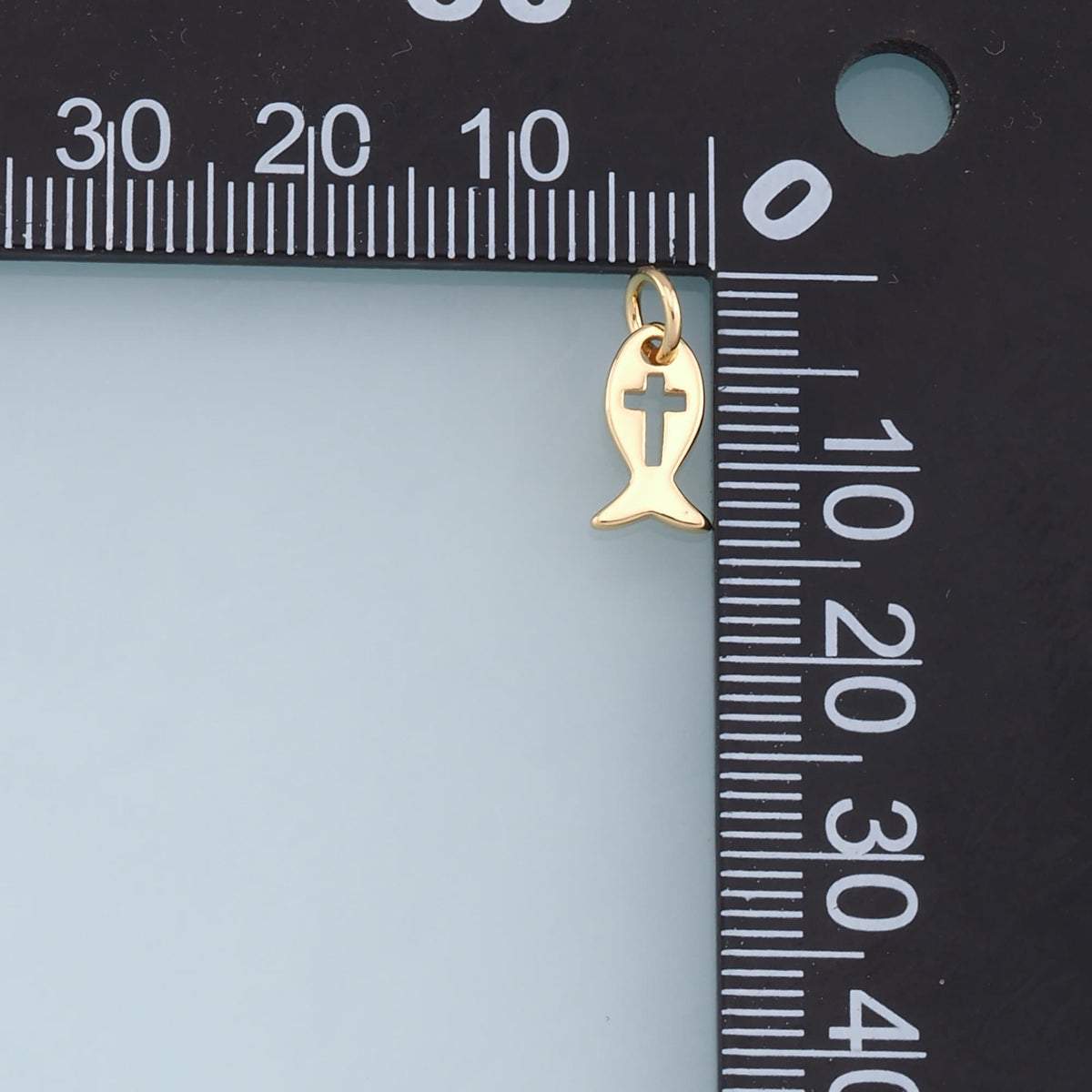 Gold Fish Cross Charms,18K Gold Filled CZ Fish Pendant,Fish Charm Bracelet Necklace for DIY Jewelry Making Supply