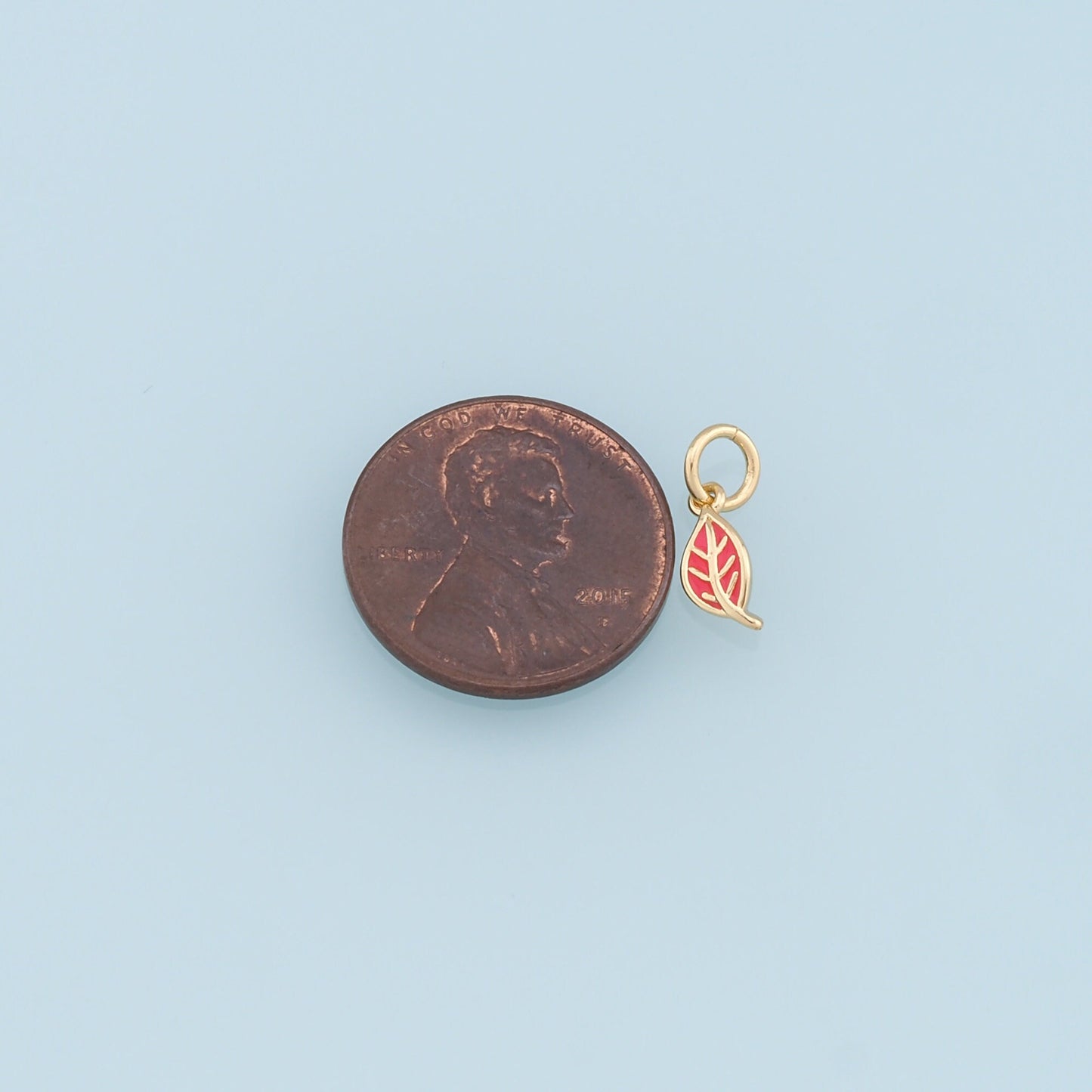 Gold Tiny Leaf Charms,18K Gold Filled Leaf Pendant,Enamel Leaf Charm Bracelet Necklace for DIY Jewelry Making Supply