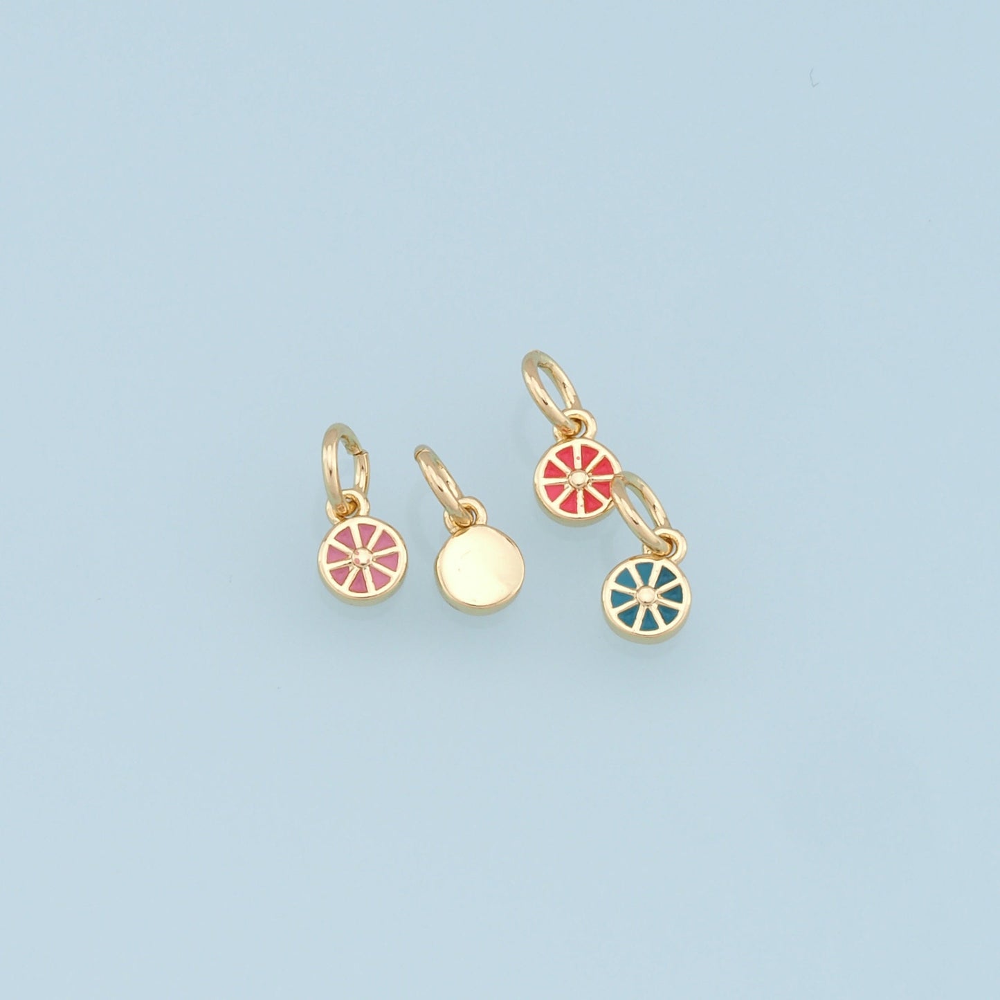 Gold Tiny Lemon Charms,18K Gold Filled Enamel Lemon Pendant,Fruit Charm Bracelet Necklace for DIY Jewelry Making Supply