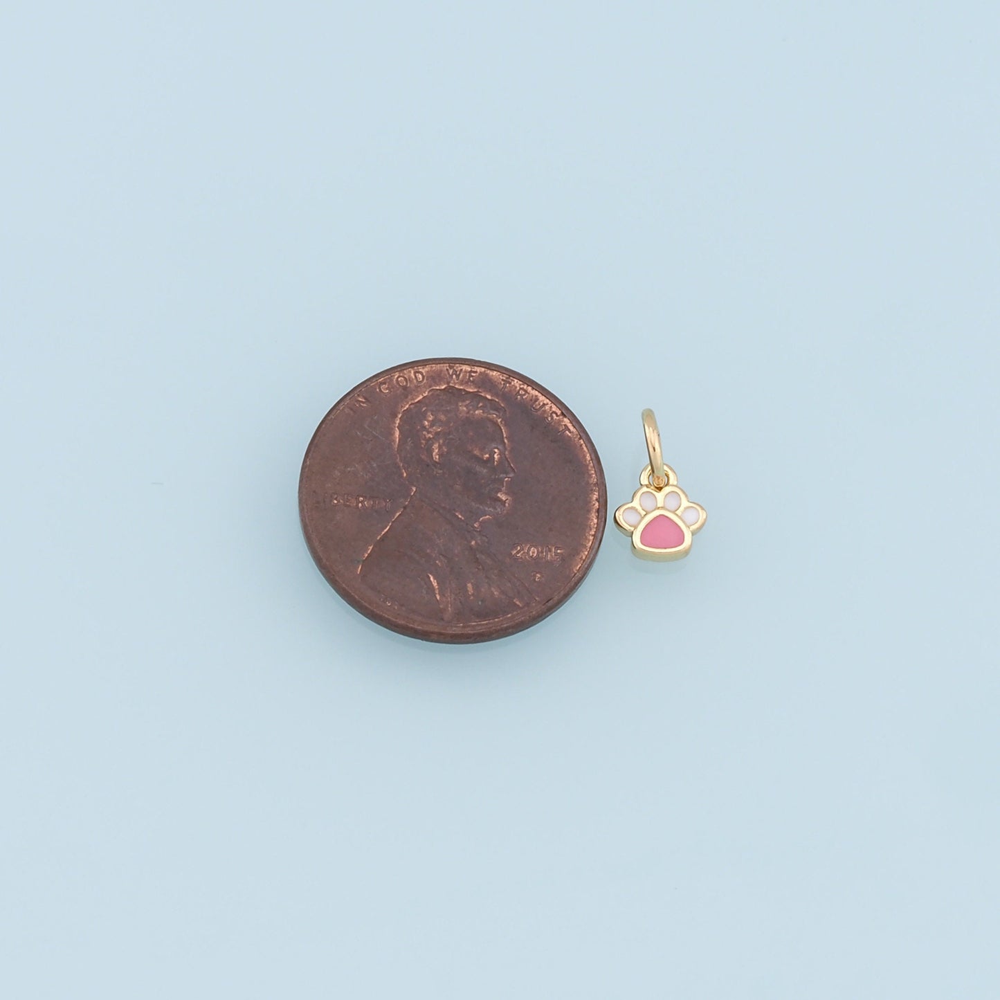 Gold Tiny Paw Charms,18K Gold Filled Cat Paw Pendant,Enamel Dog Paw Charm Bracelet Necklace for DIY Jewelry Making Supply
