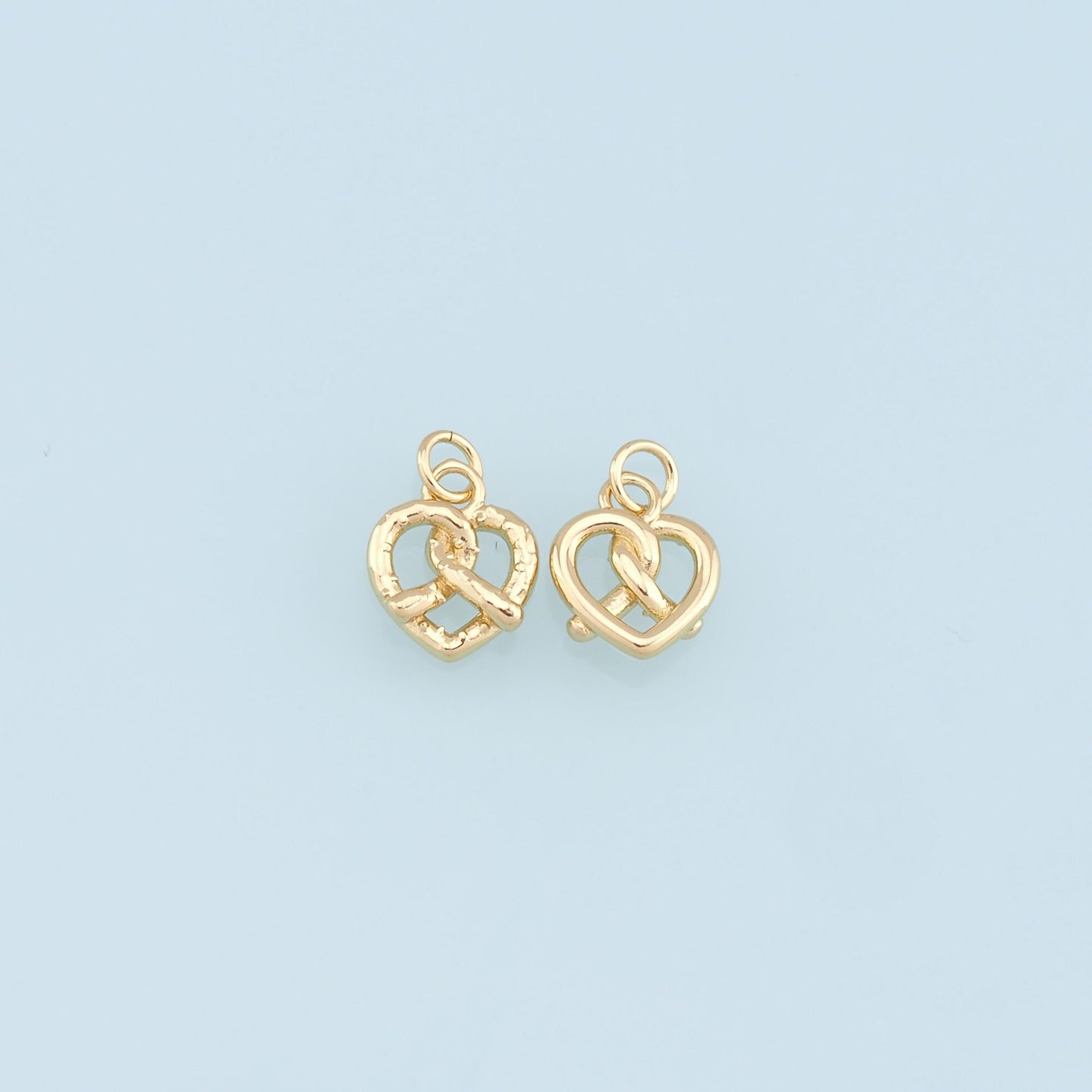 Gold Heart Charms,18K Gold Filled Heart Pendant,Heart Charm Bracelet Necklace for DIY Jewelry Making Supply