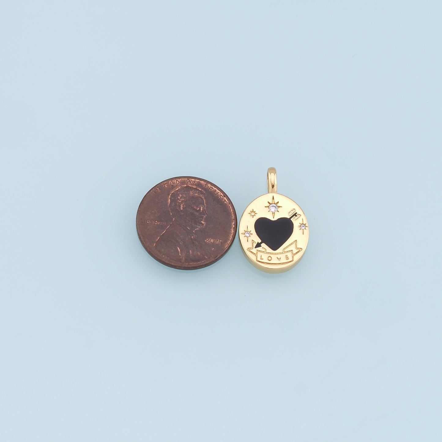 Gold Heart Charms,18K Gold Filled Enamel Heart Pendant,Love Charm Bracelet Necklace for DIY Jewelry Making Supply