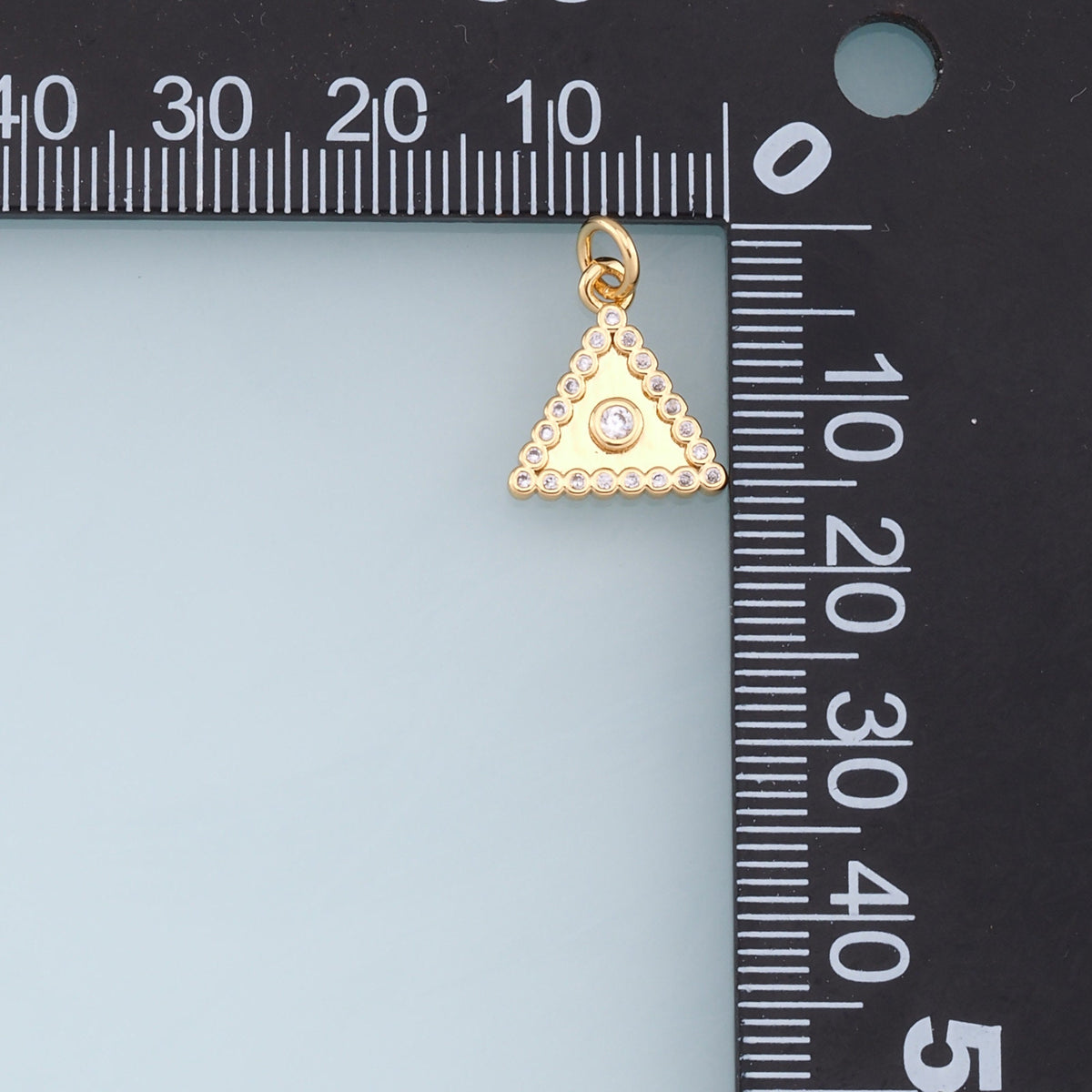 Gold Triangle Charms,18K Gold Filled Triangle Pendant,CZ Micro Pave Triangle Charm Bracelet Necklace for DIY Jewelry Making S