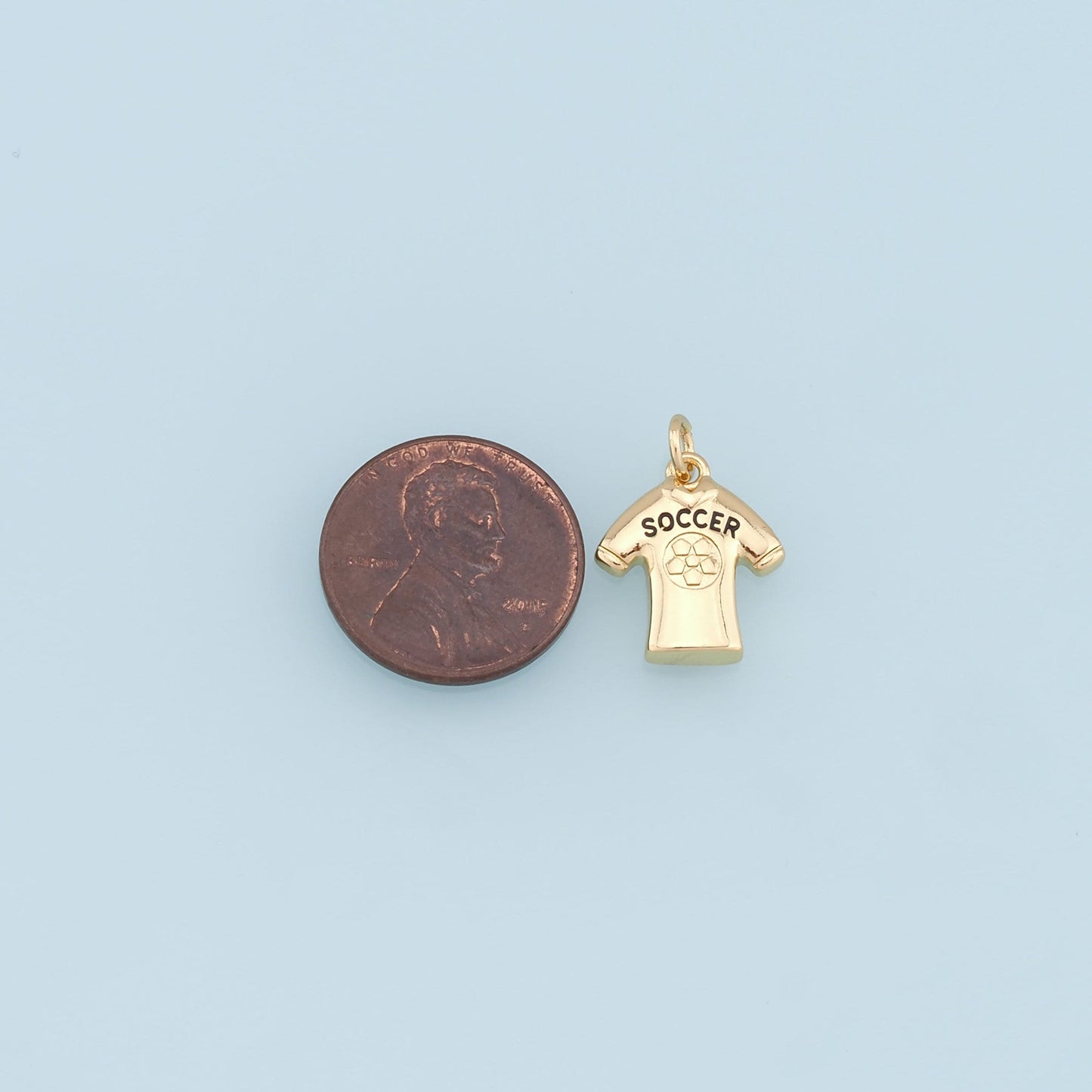 Gold Tiny Football Jersey Charms,18K Gold Football Pendant,Soccer Charm Bracelet Necklace for DIY Jewelry Making Supply