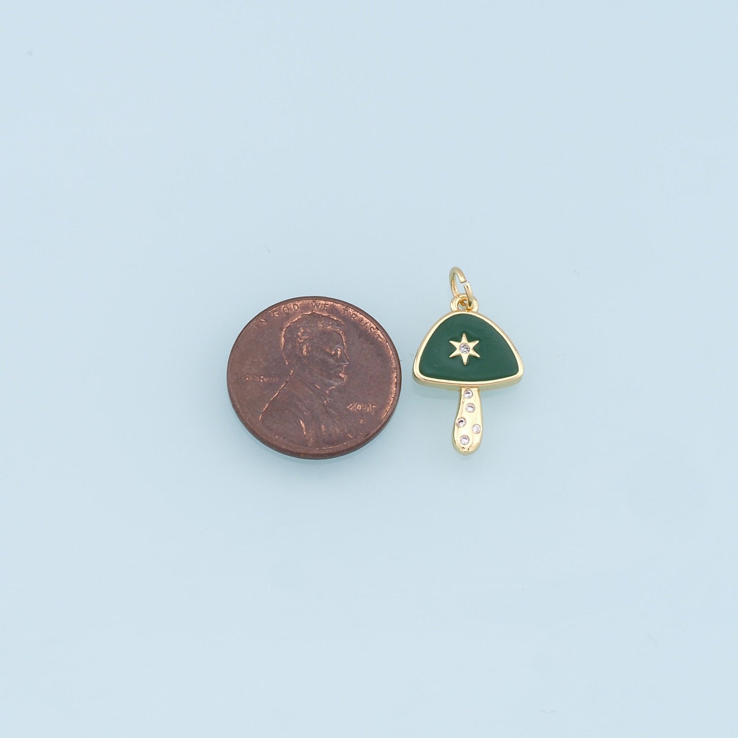 Gold mushroom Star Charms,18K Gold Filled mushroom Pendant,Enamel mushroom Charm Bracelet Necklace for DIY Jewelry Making Supply