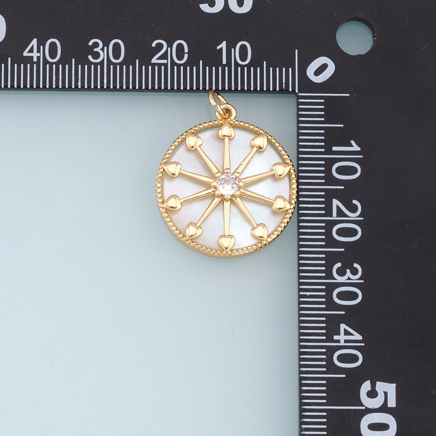 Gold Round Star Charms,18K Gold Filled Starburst Pendant,CZ North Star Charm Bracelet Necklace for DIY Jewelry Making Supply