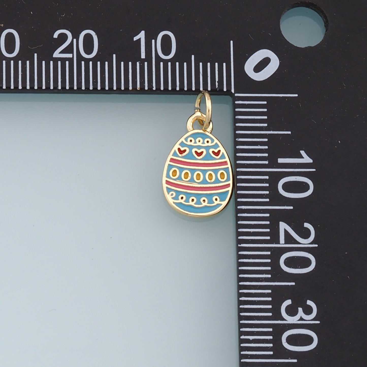 Gold Easter Egg Charms,18K Gold Filled Enamle Egg Pendant,Blue Easter Egg Charm Bracelet Necklace for DIY Jewelry Making Supply