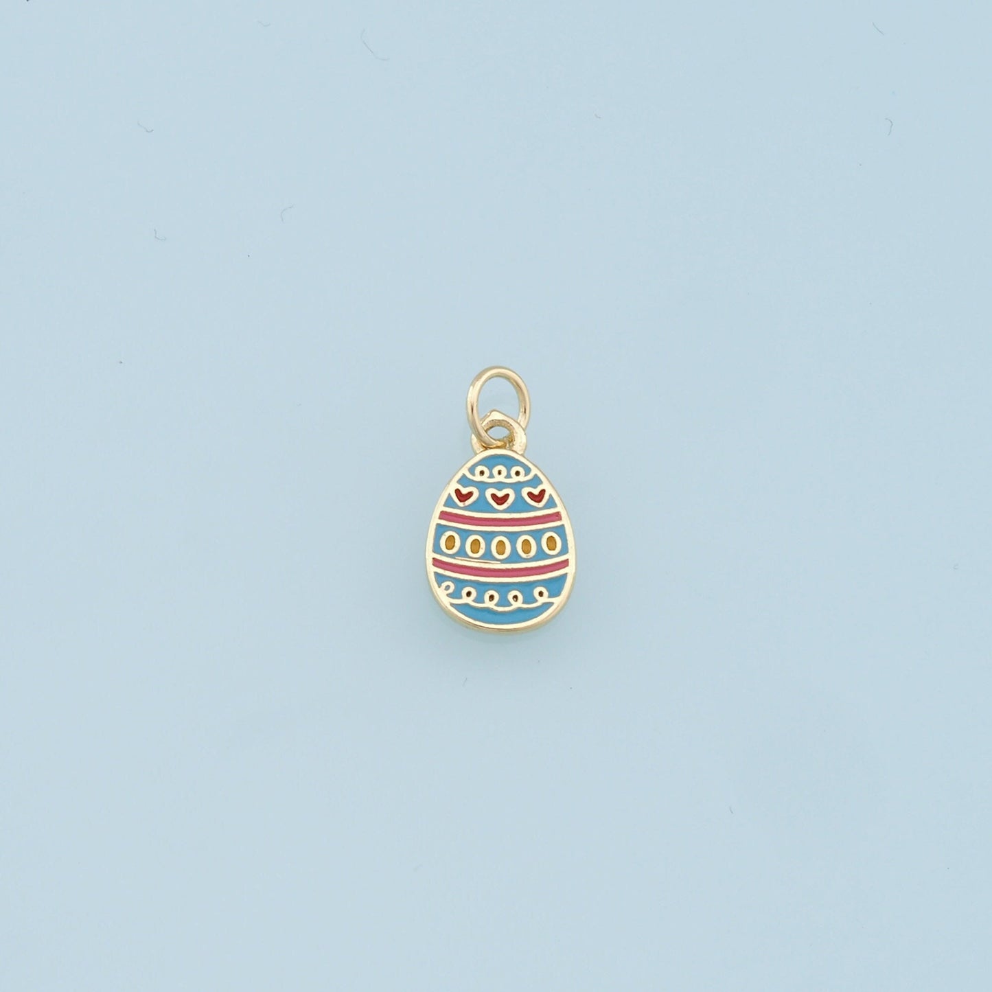 Gold Easter Egg Charms,18K Gold Filled Enamle Egg Pendant,Blue Easter Egg Charm Bracelet Necklace for DIY Jewelry Making Supply