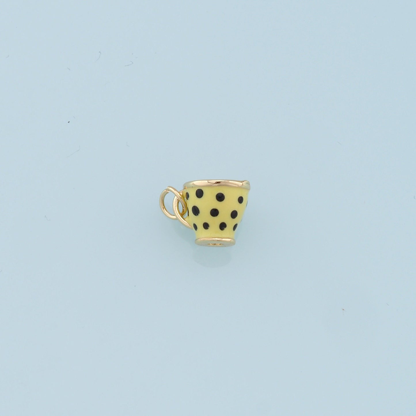 Gold Cup Charms,18K Gold Filled Enamel Cup Pendant,Cup Charm Bracelet Necklace for DIY Jewelry Making Supply