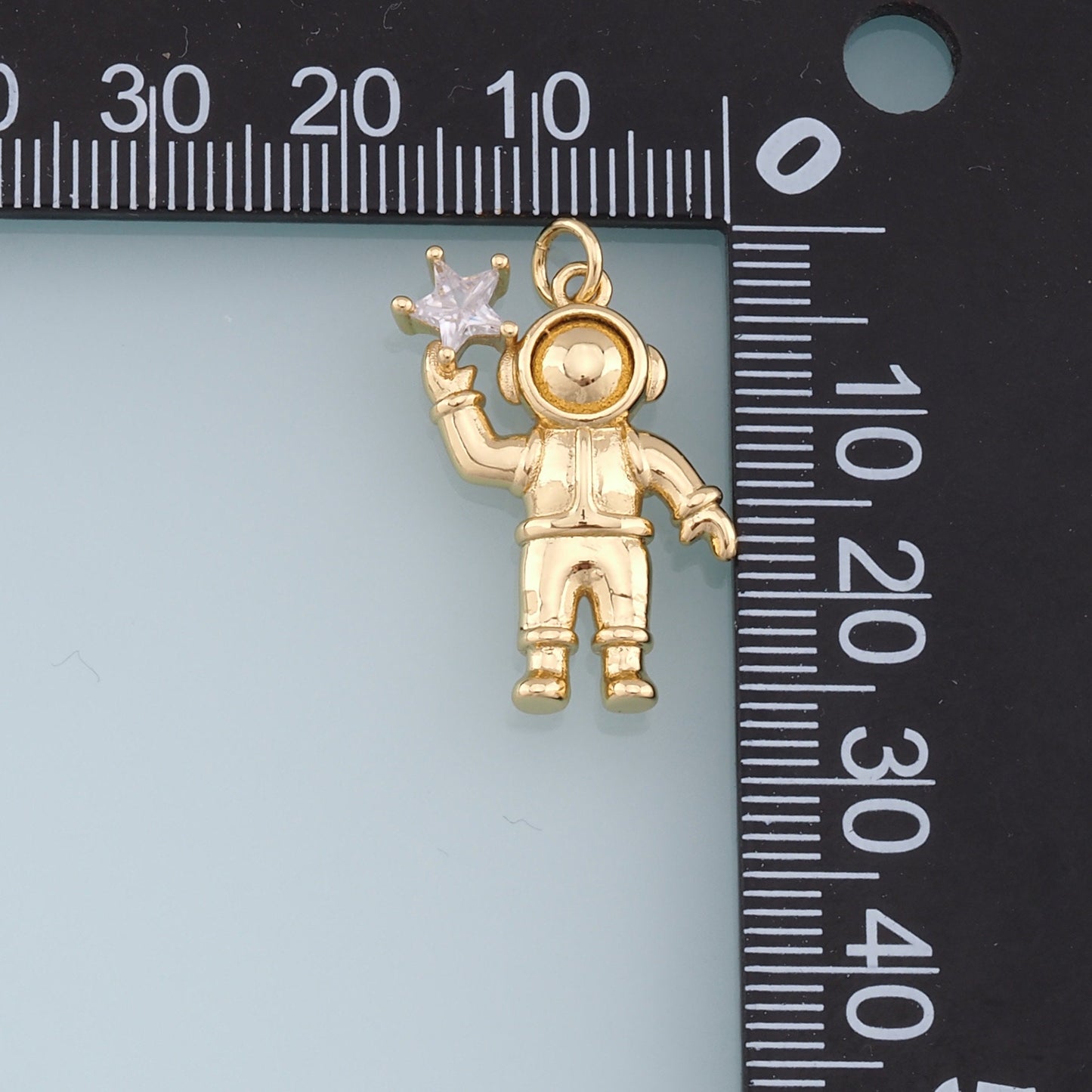 Gold Astronaut Charms,18K Gold Filled Astronaut Pendant,Astronaut Star Charm Bracelet Necklace for DIY Jewelry Making Supply