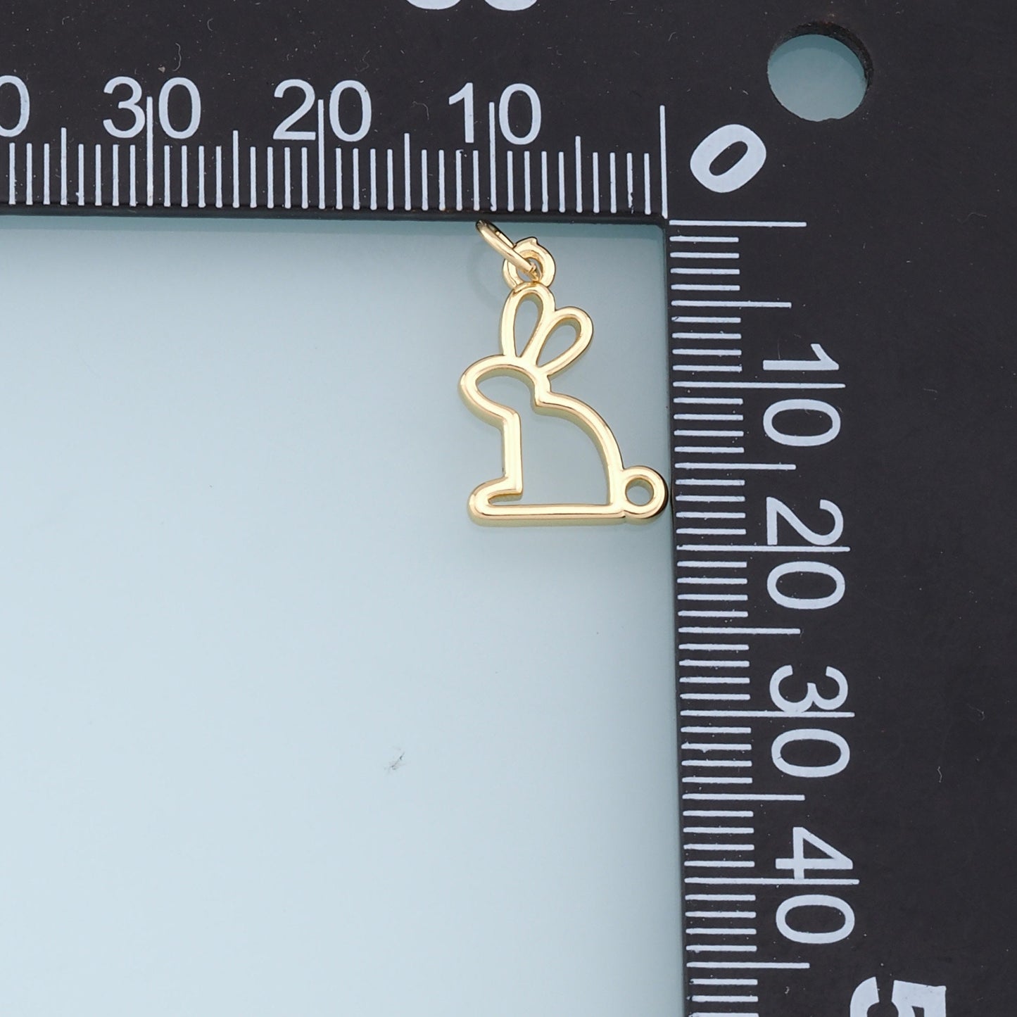 Gold Rabbit Charms,18K Gold Filled Rabbit Pendant,Animal Charm Bracelet Necklace for DIY Jewelry Making Supply