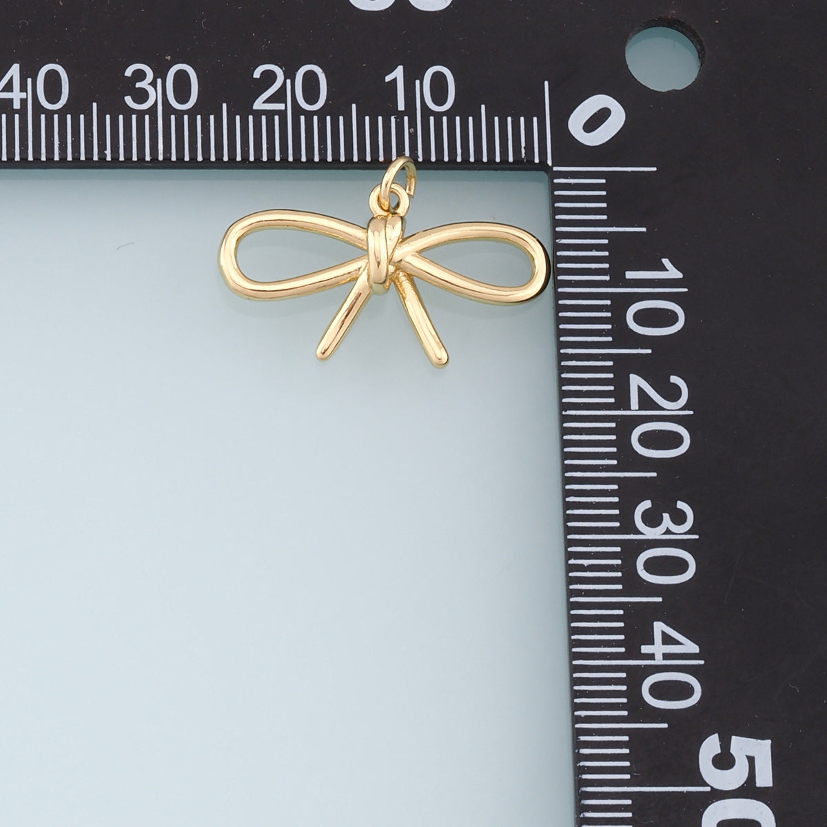 18K Gold Filled Bow Charm Pendant for Jewelry Making