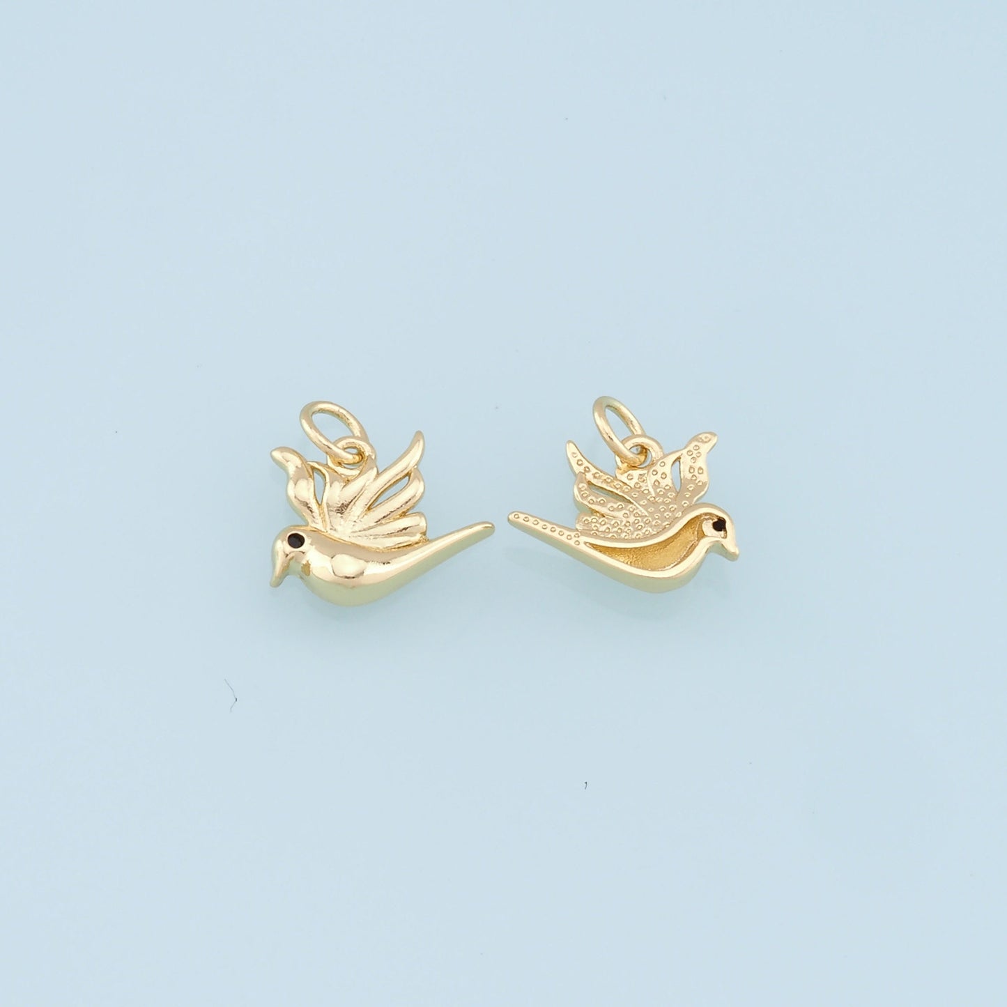 Gold Bird Charms,18K Gold Filled Bird Pendant,Bird Charm Bracelet Necklace for DIY Jewelry Making Supply