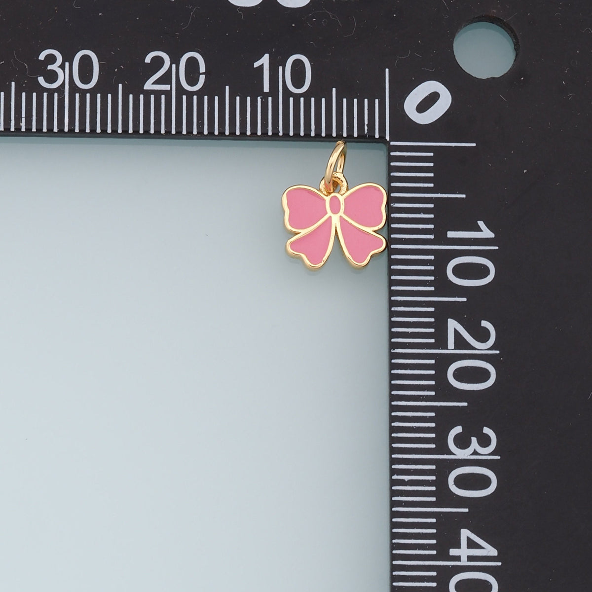 Gold Bow Charms,18K Gold Filled Enamel Bow Pendant,bow tie Charm Bracelet Necklace for DIY Jewelry Making Supply