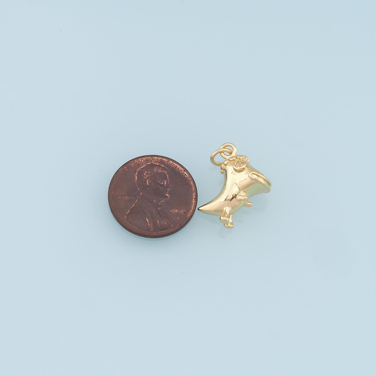 Gold Dinosaur Charms,18K Gold Filled Dinosaur Pendant,Kawaii Charm Bracelet Necklace for DIY Jewelry Making Supply