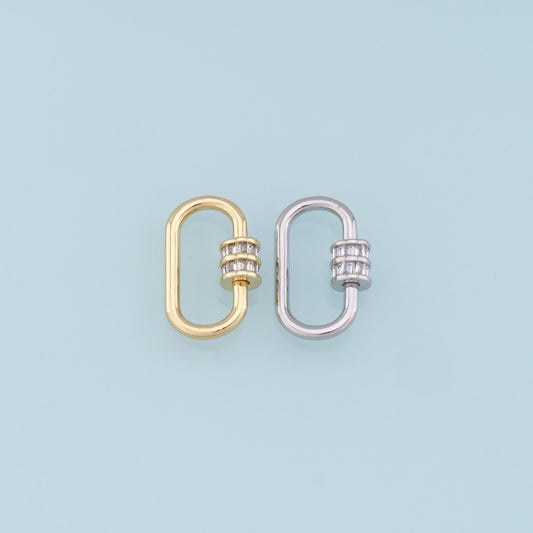 18K Gold Filled Oval Carabiner Clasp,Buckle Clasp,Carabiner Screw Clasp,Turnbuckle,for DIY Jewelry