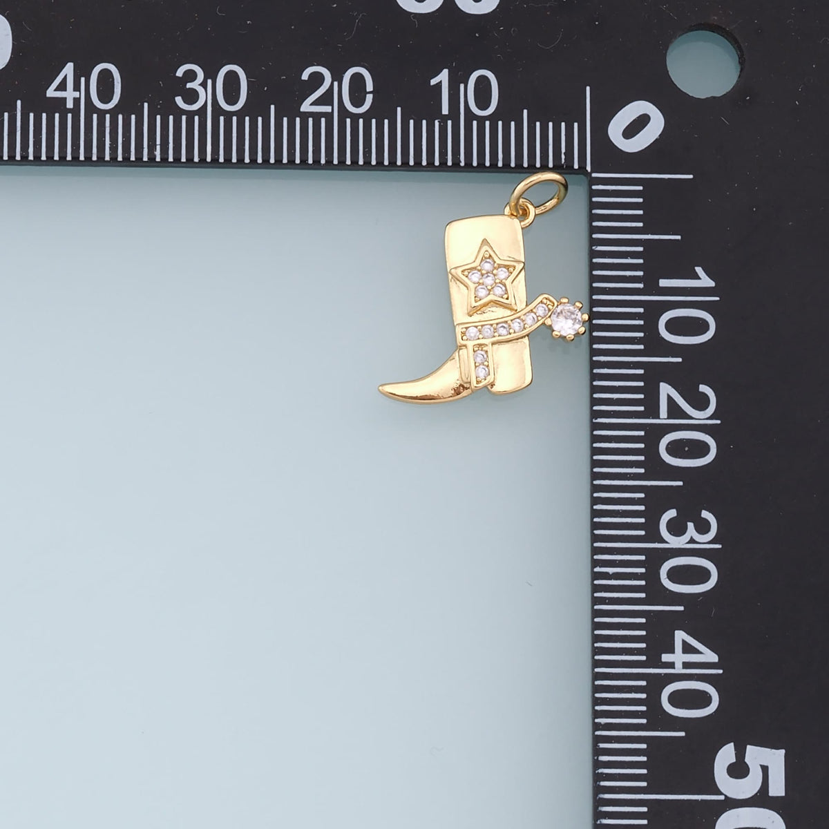 Gold Cowboy Boots Charms,18K Gold Filled Boots Pendant,CZ Micro Pave Boots Charm Bracelet Necklace for DIY Jewelry Making Sup