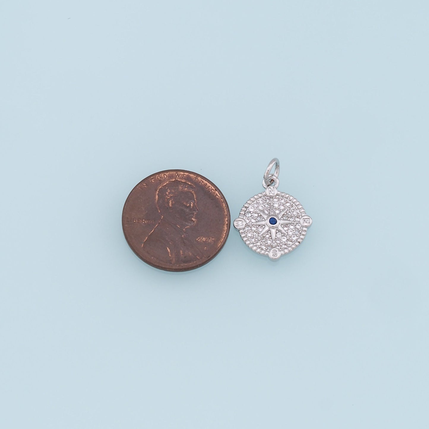 Gold Compass Star Charms,18K Gold Filled Starburst Pendant,CZ Micro Pave North Star Charm Bracelet Necklace for DIY Jewelry Making Supply