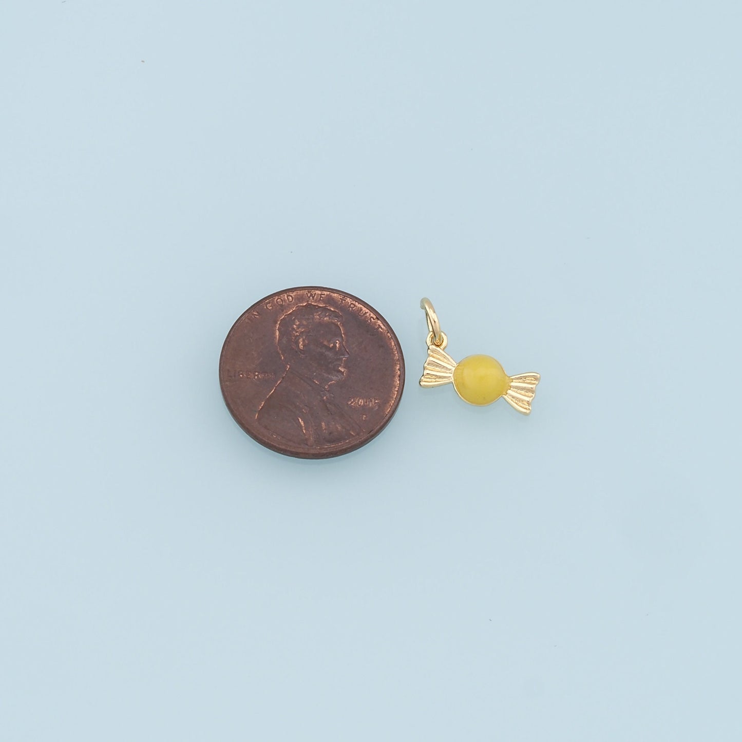 Gold Candy Charms,18K Gold Filled Enamel Sweet Pendant,Color Candy Charms Bracelet Necklace for DIY Jewelry Making Supply